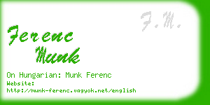 ferenc munk business card